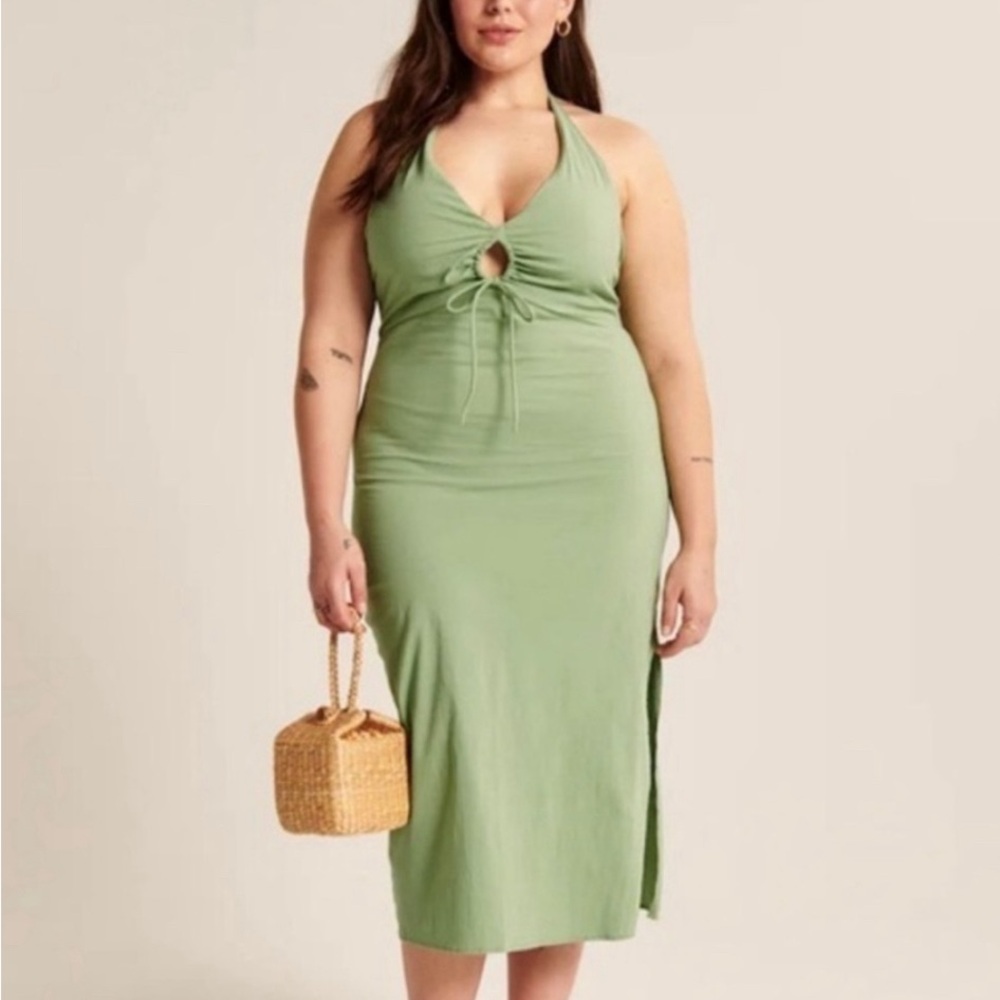 Abercrombie & Fitch Green Midi Dress